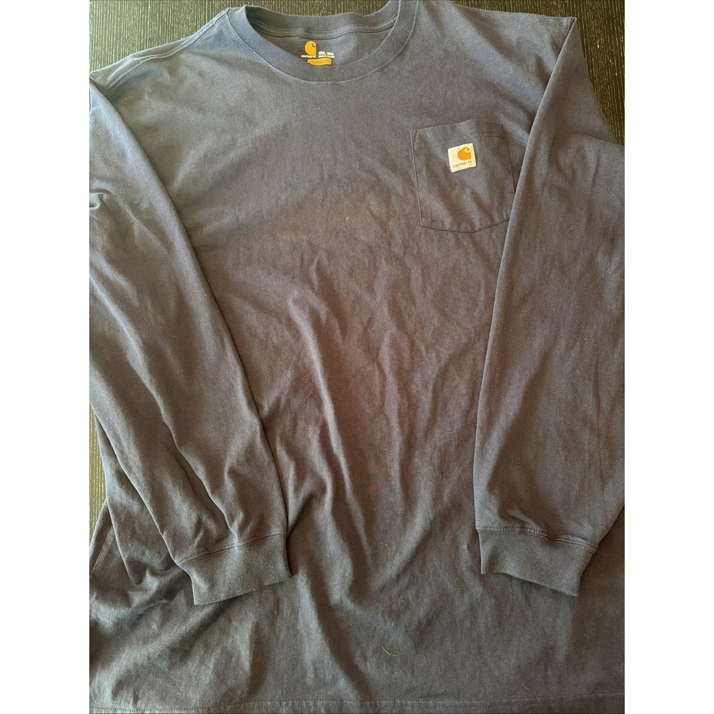 Carhartt Mens Original Fit Long Sleeve Pocket Graphic T-Shirt Blue 4XL Tall